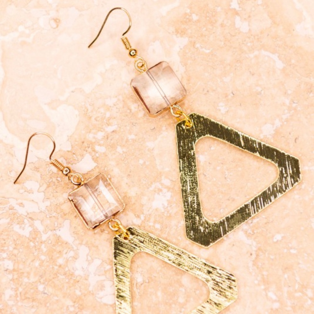 Gold Triangle Fashion Earrings